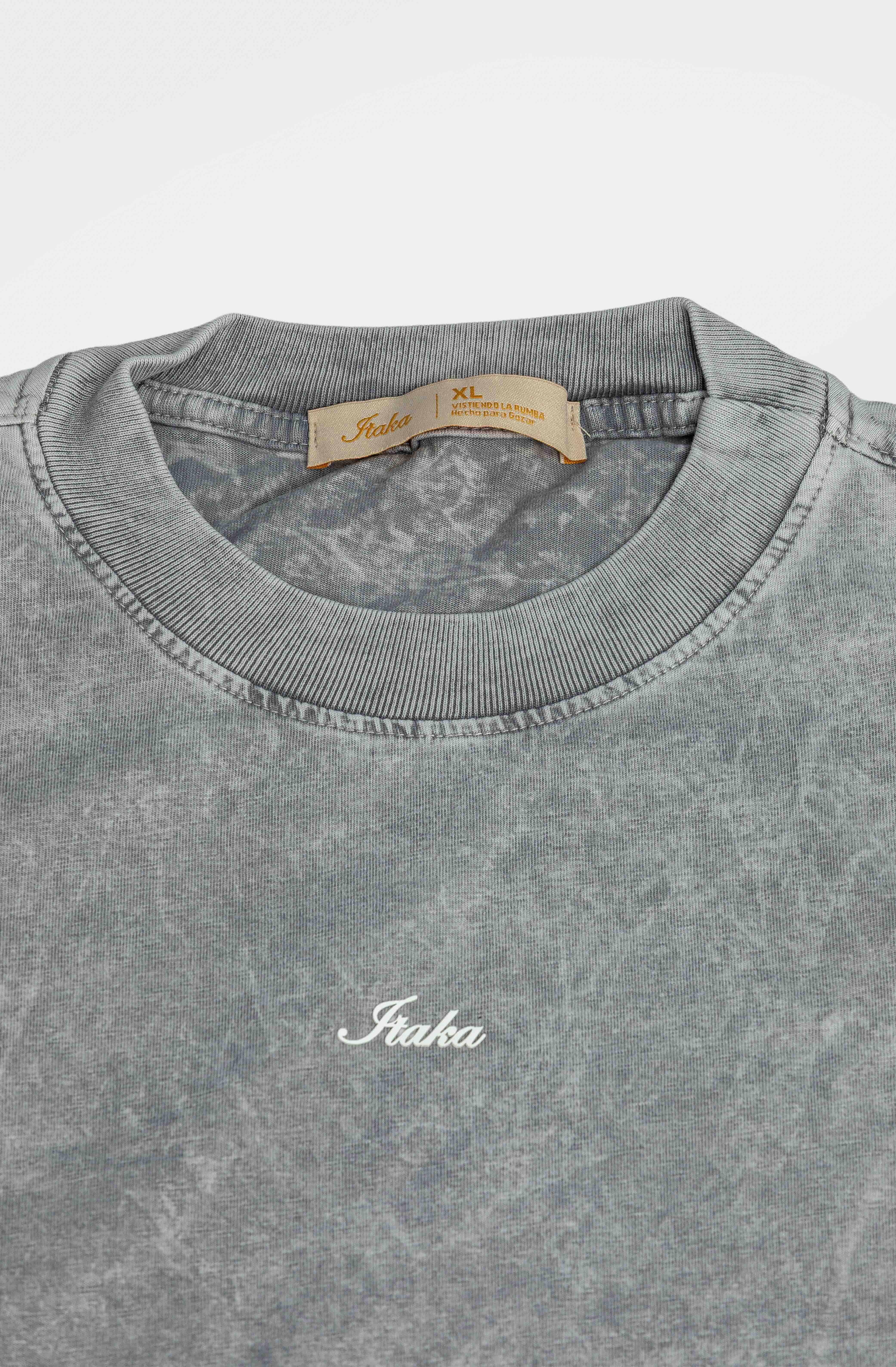 Camiseta Oversize Acidwash Gris - Vista 6